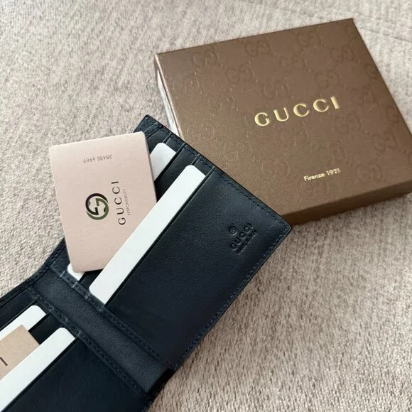 New Gucci Blue Bifold with WEB - Picture 6 of 8